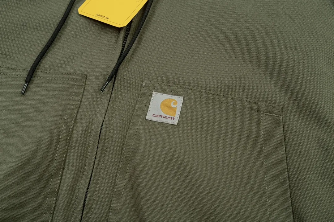 Style No. Carhartt Retro streamlined Detroit denim hooded Canvas jacket, available in four colors, sizes S to XL